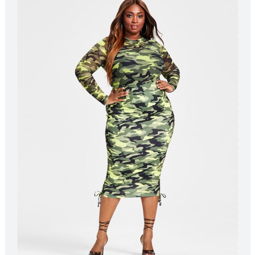 3 for $30 NINA PARKER Pencil Skirt Trendy Plus Size Camo Camouflage 2X NEW